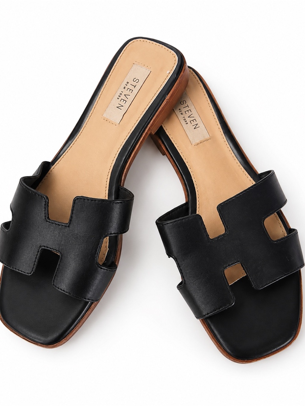 Steven by Steve Madden Black Cutout Slide Sandals